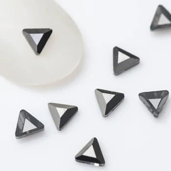 Yanruo 20pcs 3 mm Nail Art Ravno Vrh Trikotnika Kristalno Steklo Diamant nakit Ravno dno oblikovan Diamond Nails Odlikovanja