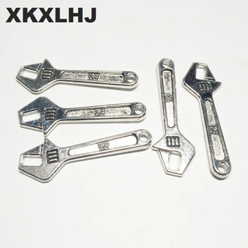 XKXLHJ 10pcs Čare ključa orodje 40*13mm Tibera Silver Plated Obeski, Starine, Nakit, Izdelava DIY Ročno Obrti