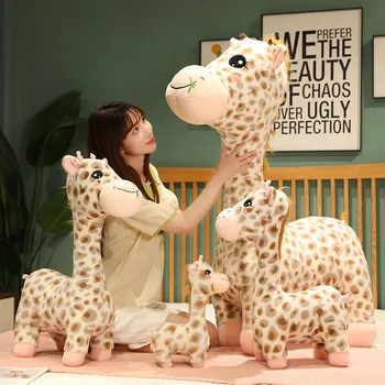 35-65 cm Risanka Žirafa Plišastih Igrač Srčkan Jelena Peluche Igrače Mehko Polnjene Živali Blazino Otroke, Otroška Pomiritev Spremljajo Lutke Darilo