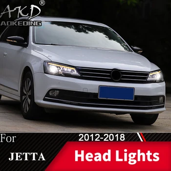 Vodja Svetilka Za VW Jetta Mk6 2011-2018 Jetta Žarometi meglenki Dan Teče Luči DRL H7 LED Bi Xenon Žarnica Avto Opremo