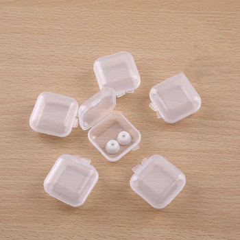 30Pcs 3,5 cm Mini Kvadratnih Škatle za Shranjevanje Majhne prozorne Plastike Nakit Organizator Primeru Končna Posode Za Uhane, Prstane Kroglice