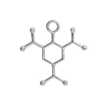 DoreenBeads Cinkove Zlitine, ki Temelji Molekule Kemija Znanost Čare TNT Srebrne Barve 28mm(1 1/8