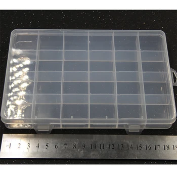Yidensy 1pcs Kvadratnih Pregleden Plastična Škatla za Shranjevanje Primeru 10/24 Režo Nastavljiv za Tablete Nakit Kroglice Uhan Primeru Organizator