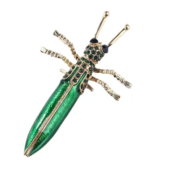 Kobilica Locust Rhinstone Ornament Insektov Broške za Ženske Emajl Broška Zatiči Nakit Dodatki