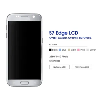 Mobilni telefon, lcd zaslon Za Samsung S7 rob G935 G935F SM-G935F LCD Zaslon na Dotik Zaslon Zaslon Telefona Skupščine