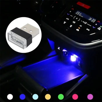 Mini LED Avto Svetlobe USB Auto Notranje Vzdušje Svetlobe Neon Okolja Dekorativni Lučka Auto Notranje opreme Pribor 7 Barv