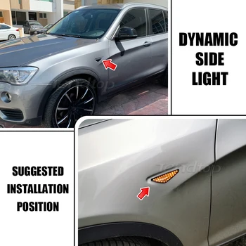Dinamični Blinkers LED Strani Luči Utripajoče Obrnite Signalna luč Avto Tuning Fullstar Za BMW X3 X5 X6 E70 E71 2008-E72 F25