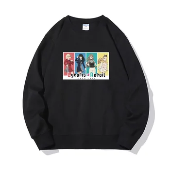 Lycoris Recoil Anime Sweatshirts Manga Grafični Pozimi Debele Oversize Ženske Long Sleeve Zgornji Del Moški Pulover Trenirko Nekaj Oblačil