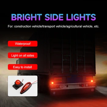 2x 12V 24V Potrditev Luči Neprepustna Rdeče Beli Svetla Led Avto Dome Lučka Tovornjak Prevoz Svetlobe Universal Pribor