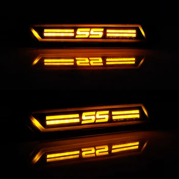Spredaj Amber &Zadaj Rdeča SS logotip Odbijač LED Reflektor Strani Marker Luči Za Obdobje 2010-Chevrolet Camaro Vključite Signal Sidemarker Lučka