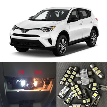 10Pcs Bela Canbus led Avto notranje luči Paket Komplet za leto 2007 - 2018 2019 Toyota Rav4 led notranjosti Branje Dome Trunk luči