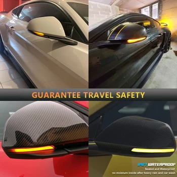 2Pcs LED Dinamični Strani Ogledalo Vključite Opozorilne Luči Strani Krilo Rearview Mirror Kazalnik Blinker Za Ford Mustang-2021 Canbus